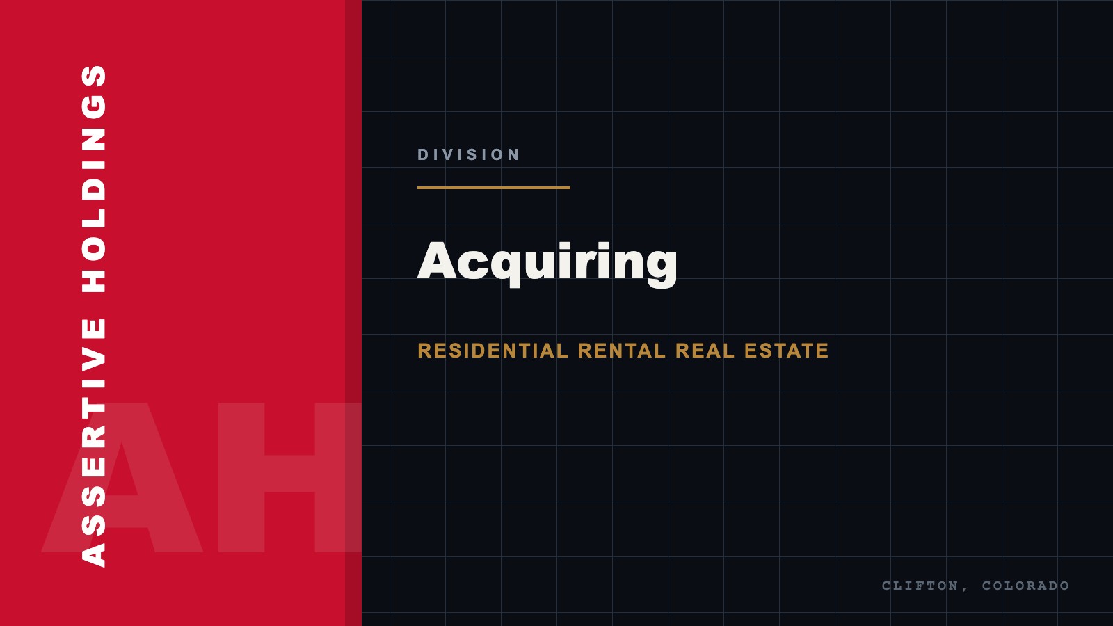 Assertive Holdings is acquiring rental real estate in Colorado