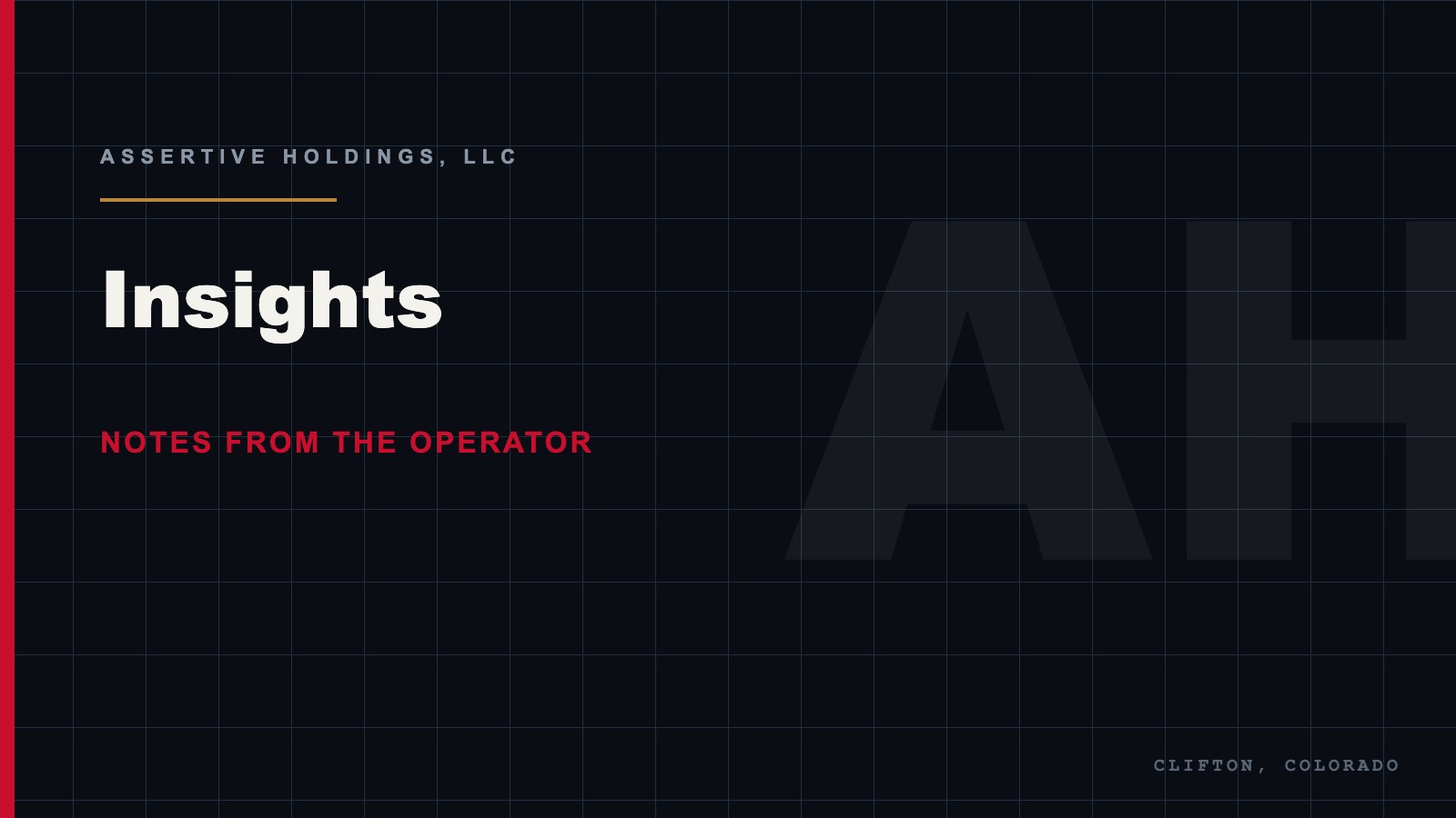 Holding company insights from Assertive Holdings, LLC