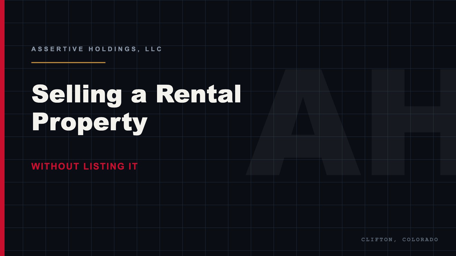 Selling a rental property in Mesa County without listing it