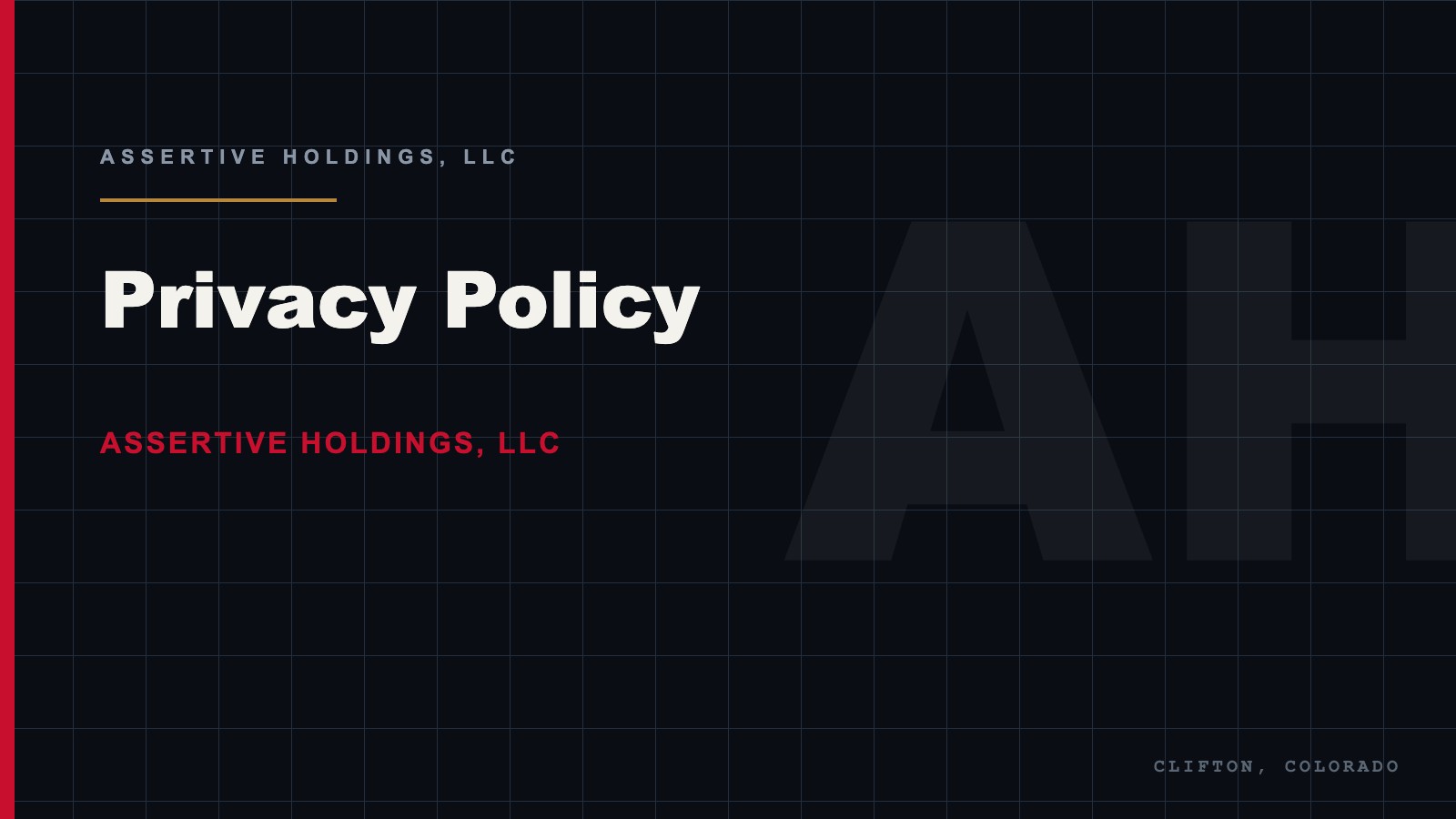 Privacy policy for Assertive Holdings, LLC