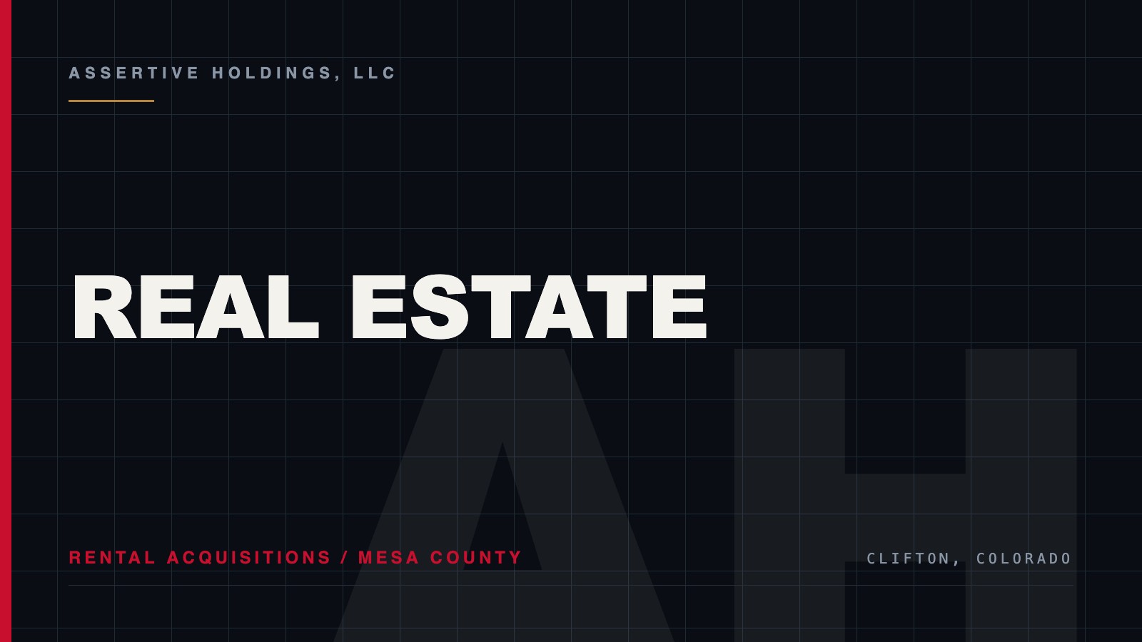 Rental property acquisitions by a Colorado holding company in the Grand Valley