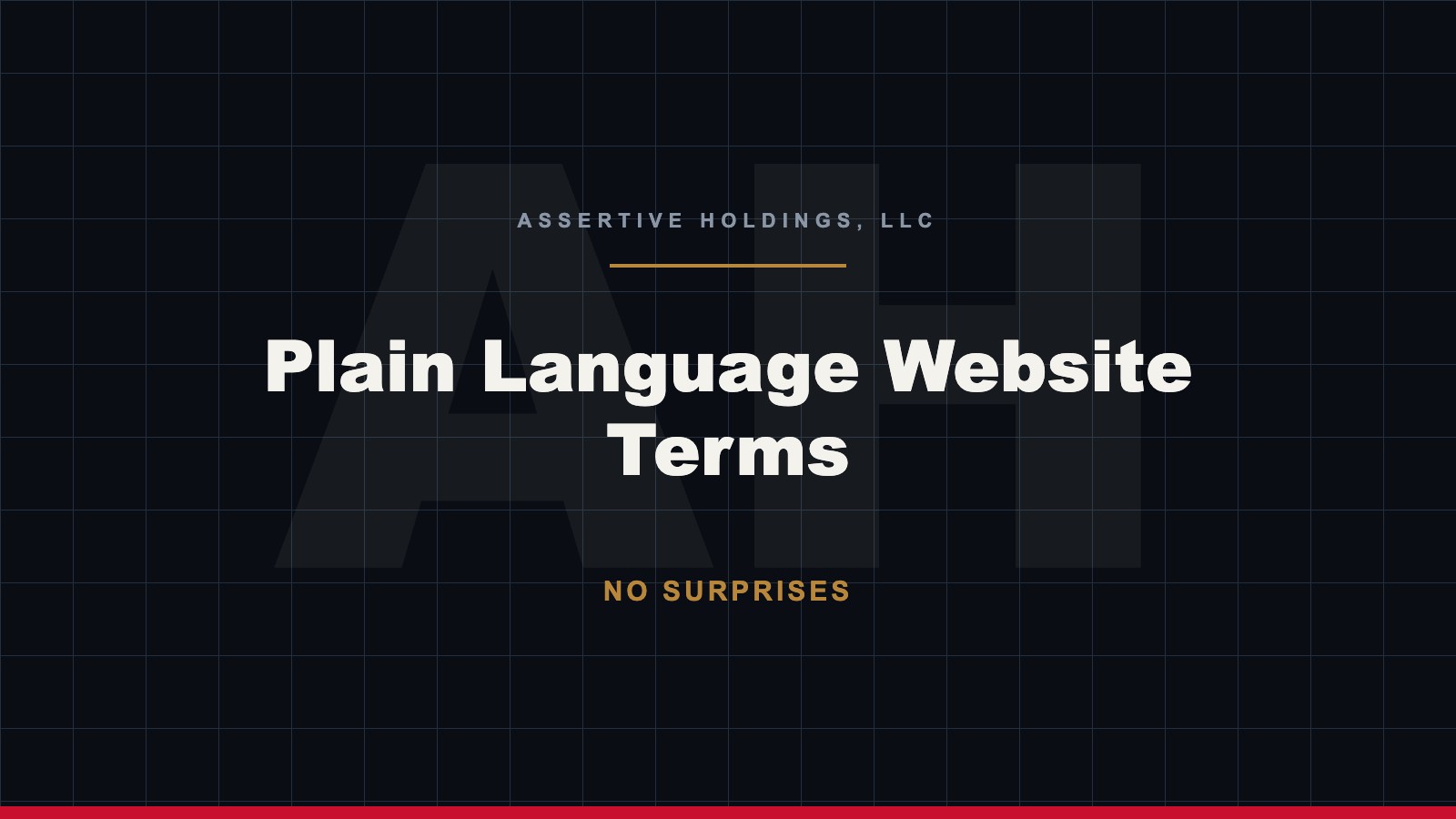 Plain language website terms of use